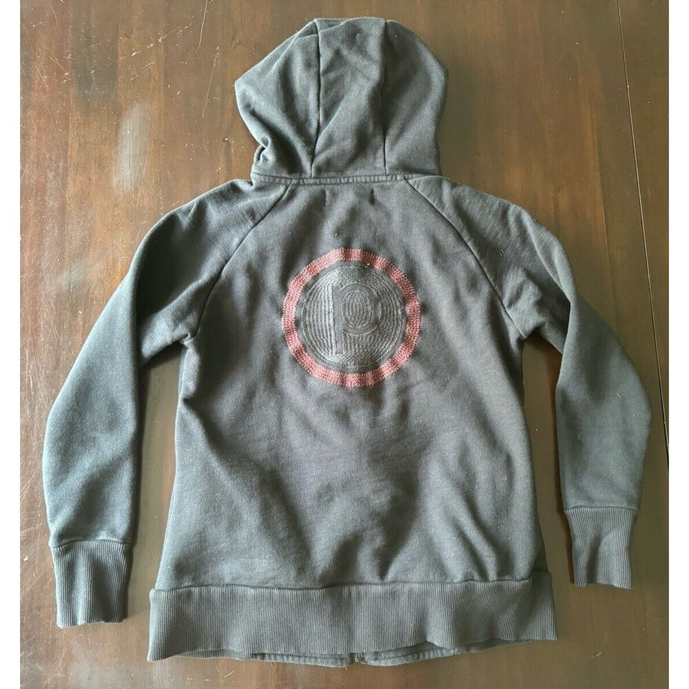 EUC Tavi Noir PURE BARRE Women's Sweatshirt Hoodie Black Full Zip Logo Sz XS